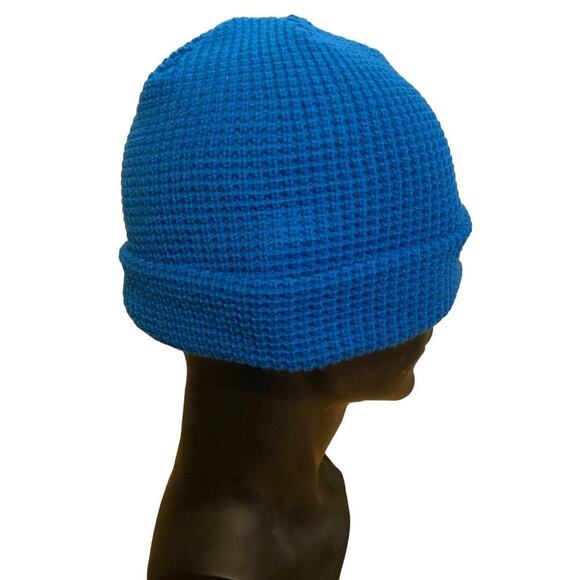 Yea.Nice Premium Beanie Logo Cuffed Flat Waffle Knit Warm Winter Hat - Picture 4 of 8